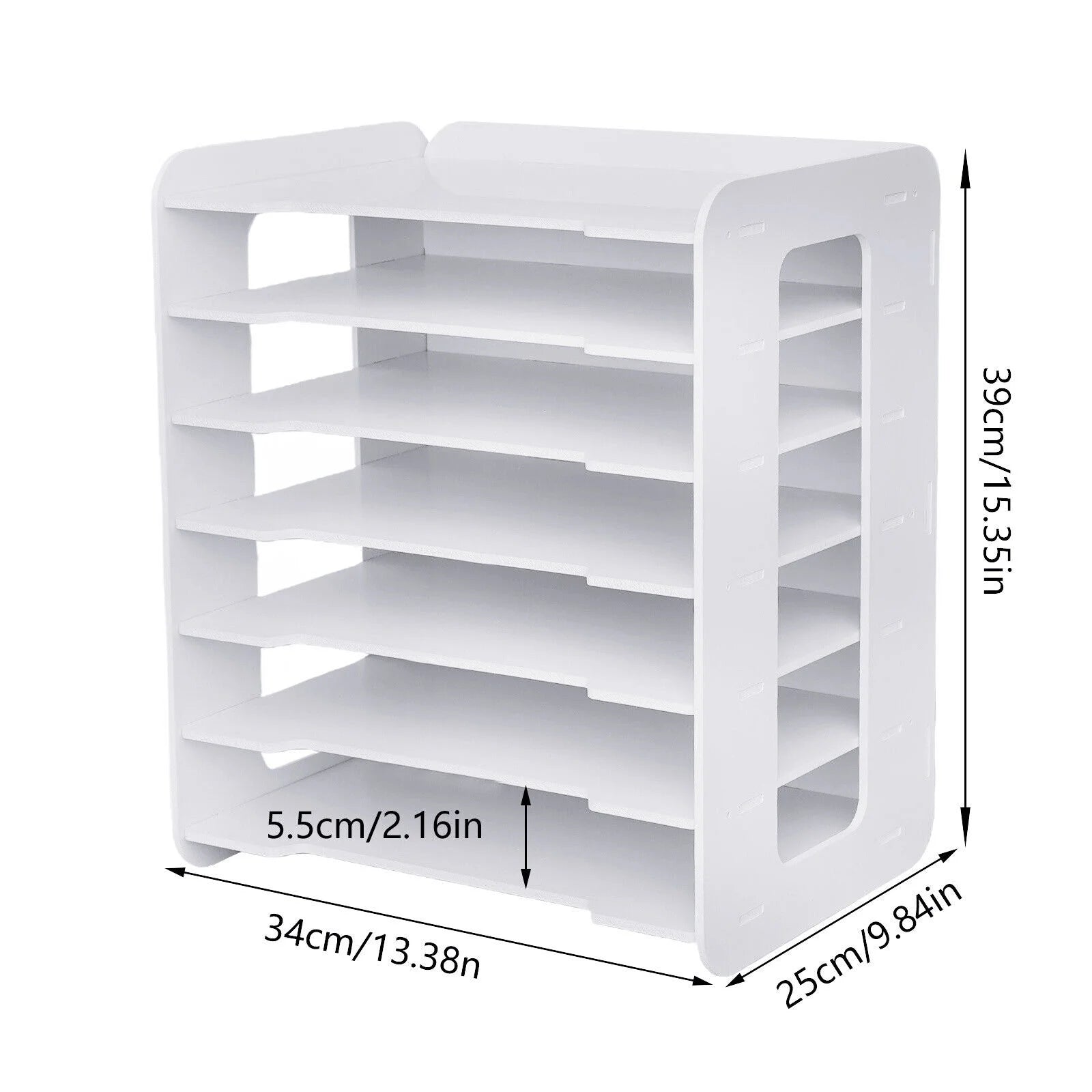 7 Tier Desktop Organizer File Shelf Document Storage Rack S39867