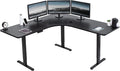Black Electric Curved Corner Stand Up Desk P965