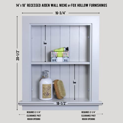 14x18 Real Wood Light Gray Wall Medicine Cabinet V12643