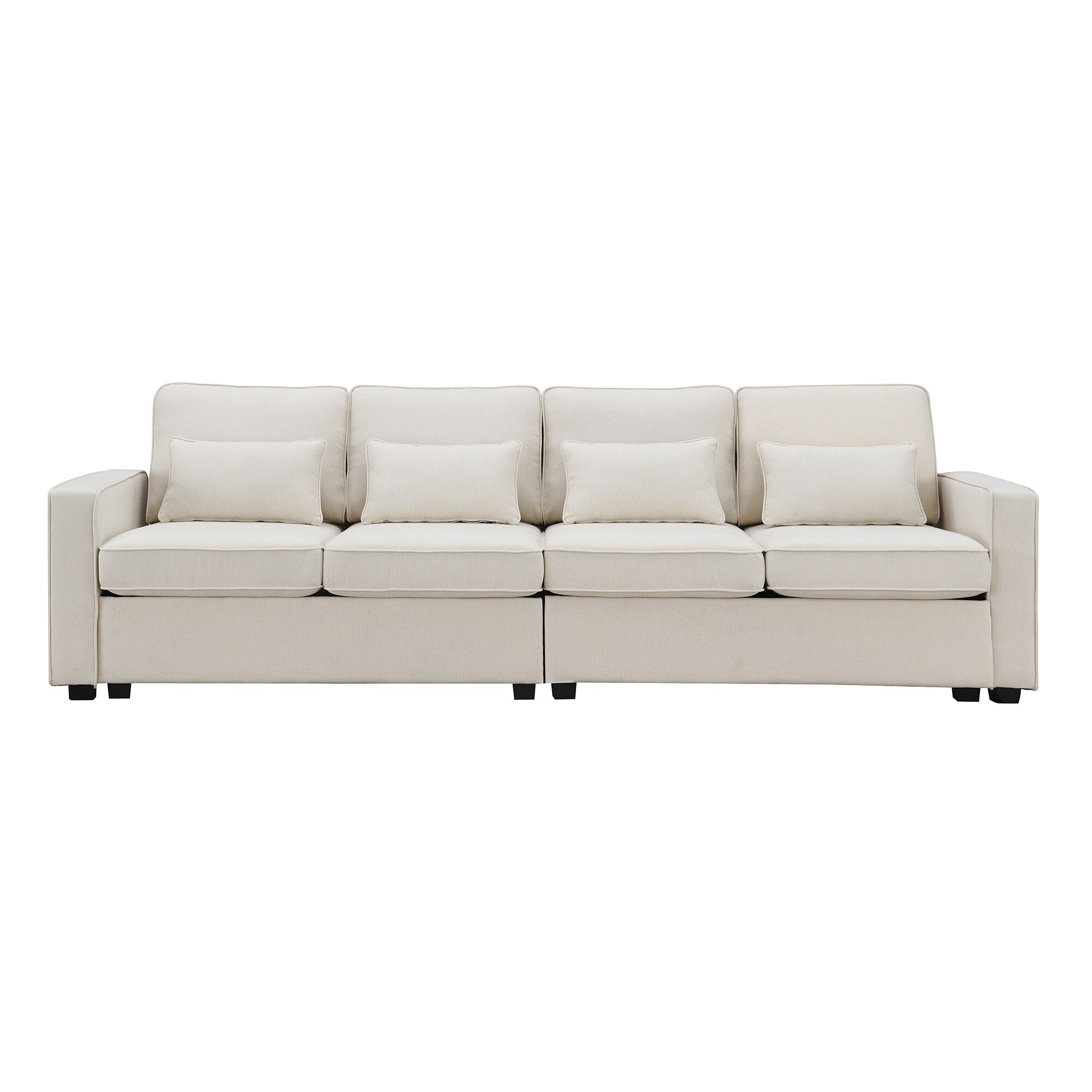 4-Seater Linen Fabric Sofa with 4 Pillows A5819