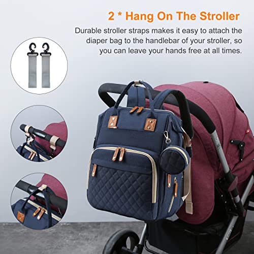 Grey Waterproof 3 in 1 Baby Diaper Backpack with Foldable Changing Pad Y186