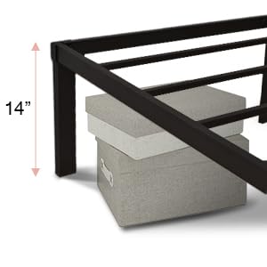 14 Inch Queen Size Heavy Duty Steel Slat Metal Platform Bed Frame Black U32741