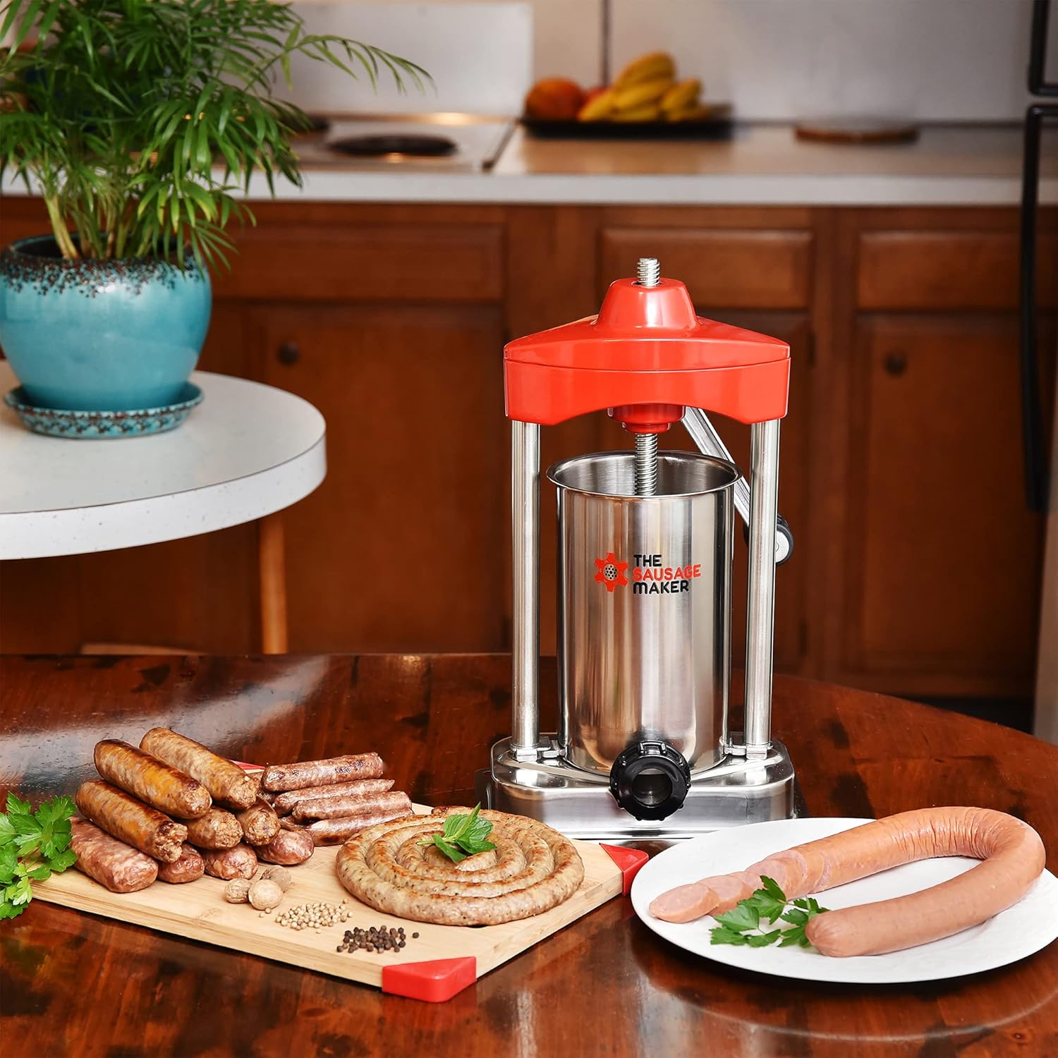 5 lb. Heavy Duty Vertical Sausage Stuffer with Stuffing Tubes T32601