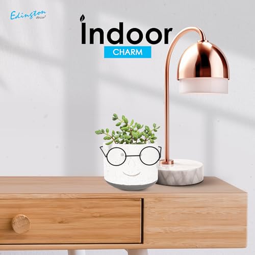 Green 4 inch Face Planter Pot with Drainage D840