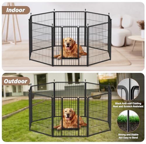 Black 32" Height 8 Panels Heavy Duty Dog Playpen L88048