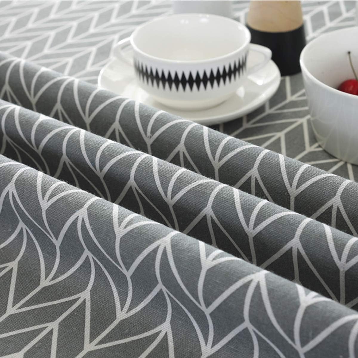 Round 60 Inch Cotton Linen Tablecloth F591