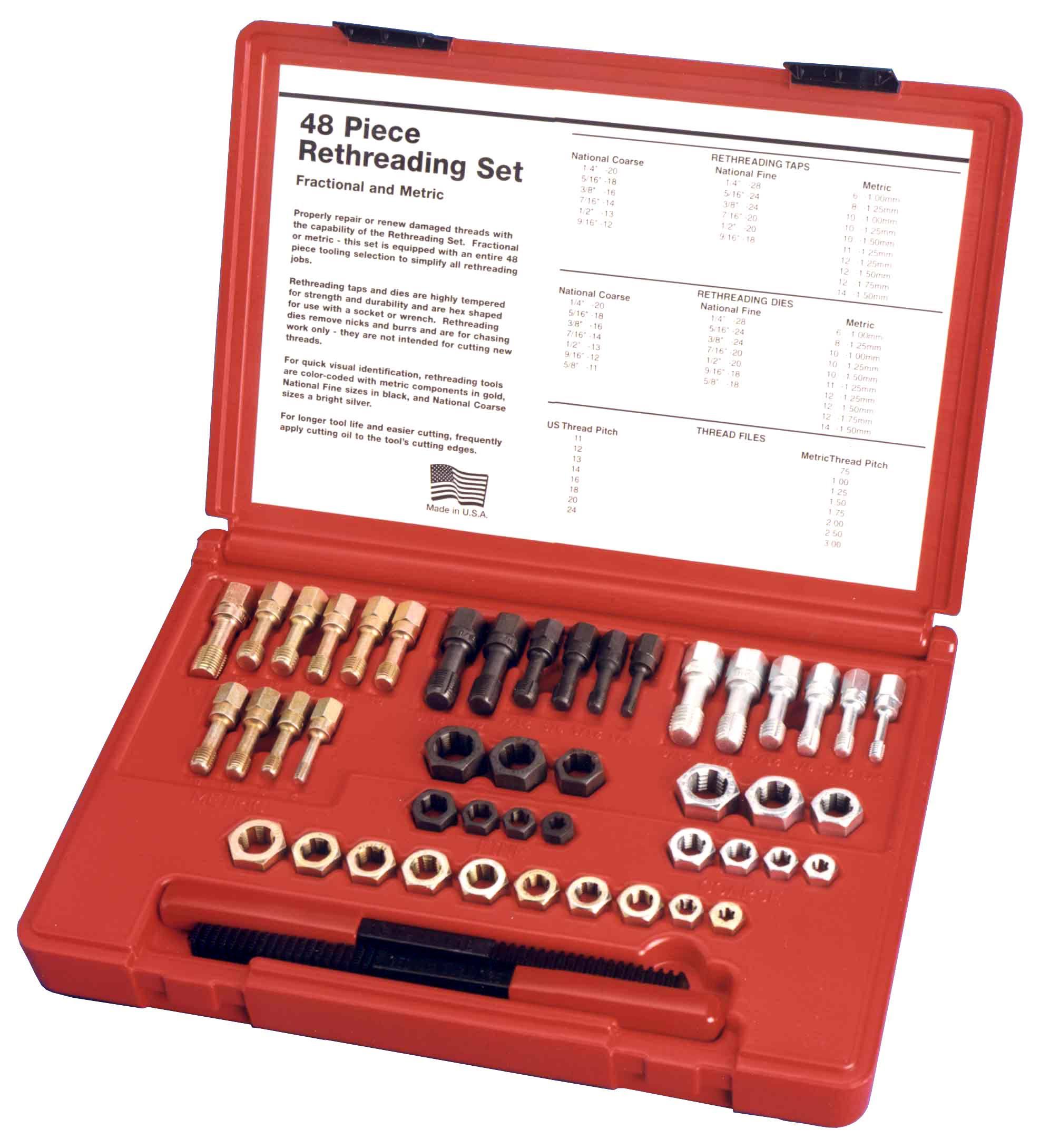 48 Piece SAE & Metric Thread Restorer Kit F70195