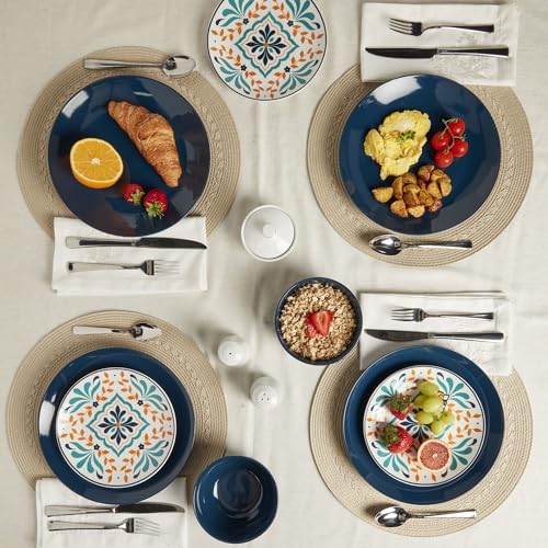 12-Piece Ceramic Dinnerware Set, Service for 4, Blue A87511