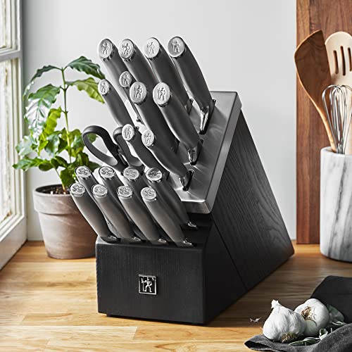 20-pc Self-Sharpening Knife Set with Block, Black, Stainless Steel V37870