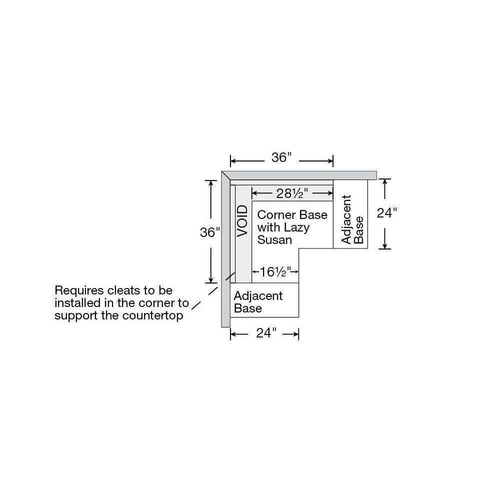 Medium Oak Lazy Susan Corner Base Kitchen Cabinet N888