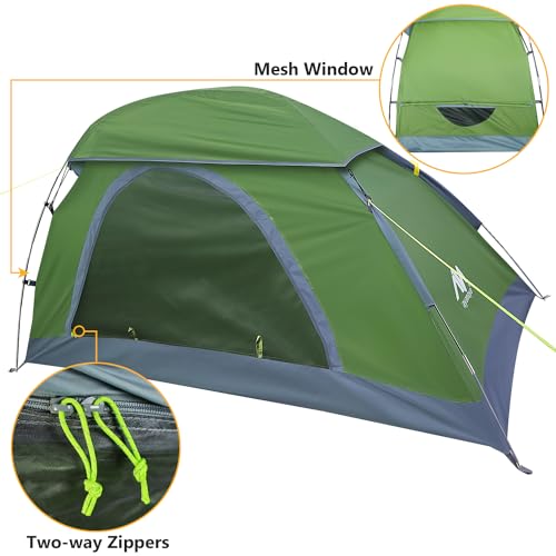 1 Person Lightweight Backpacking Tent with Waterproof Rainfly C444792