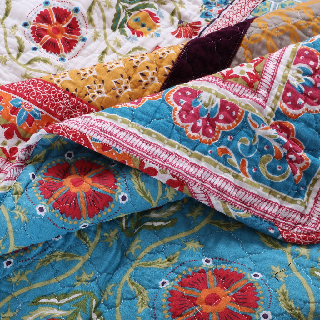 3-Piece King/Cal King Reversible Cotton Quilt Set G10026
