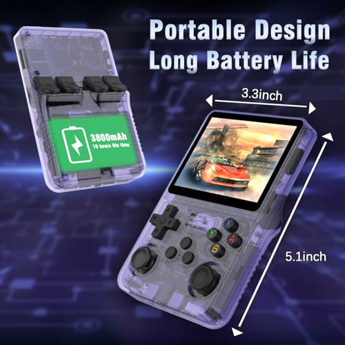 Black 3.5-Inch IPS Screen Handheld Game Console, 3500mAh, 128G S19587