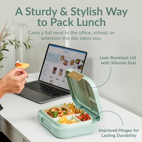 Dark Gray Bento Lunch Box, 3-4 Compartments, Leak-Resistant, 44 fl oz, BPA-Free F959396