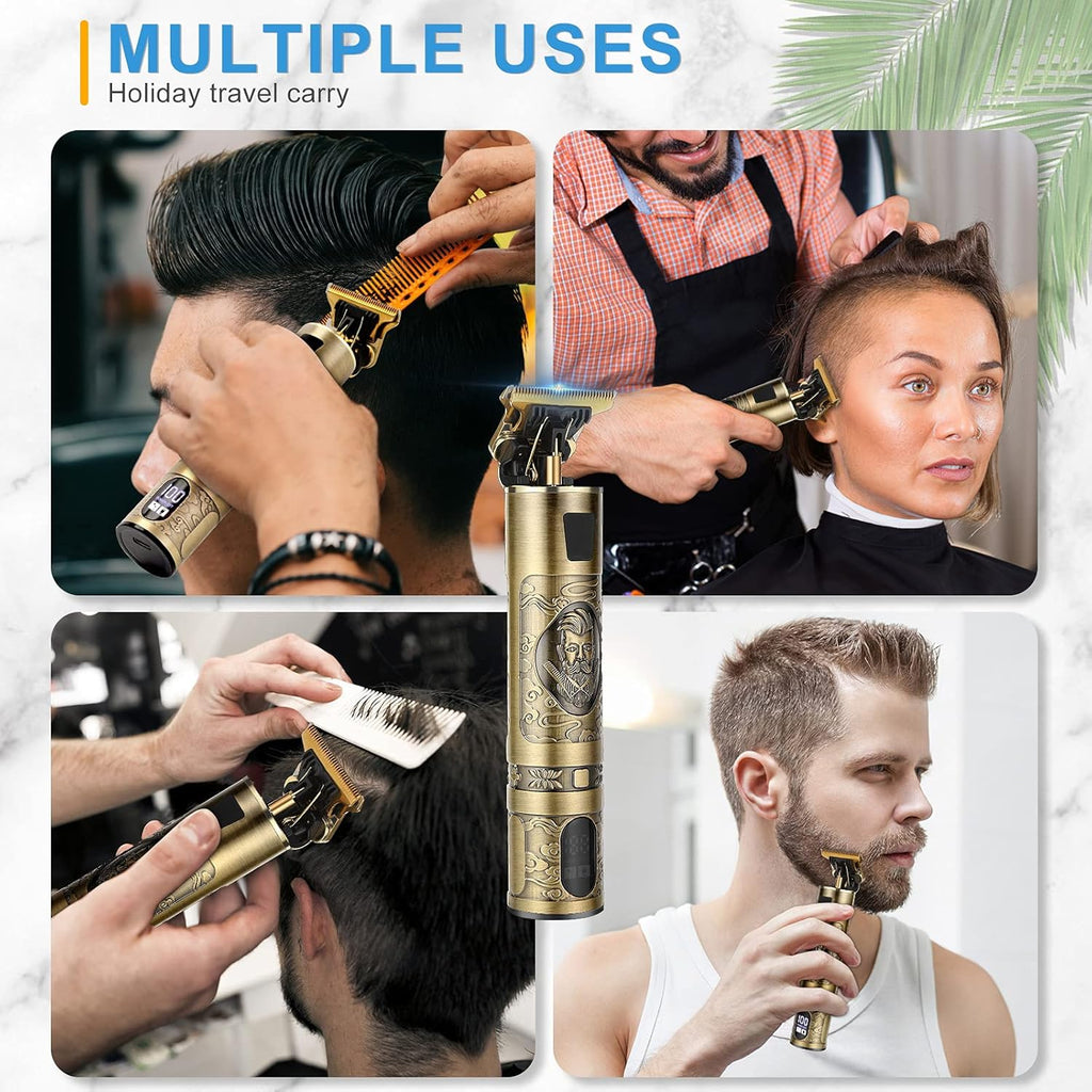 Gold Cordless Hair Clippers with LCD Display H822115