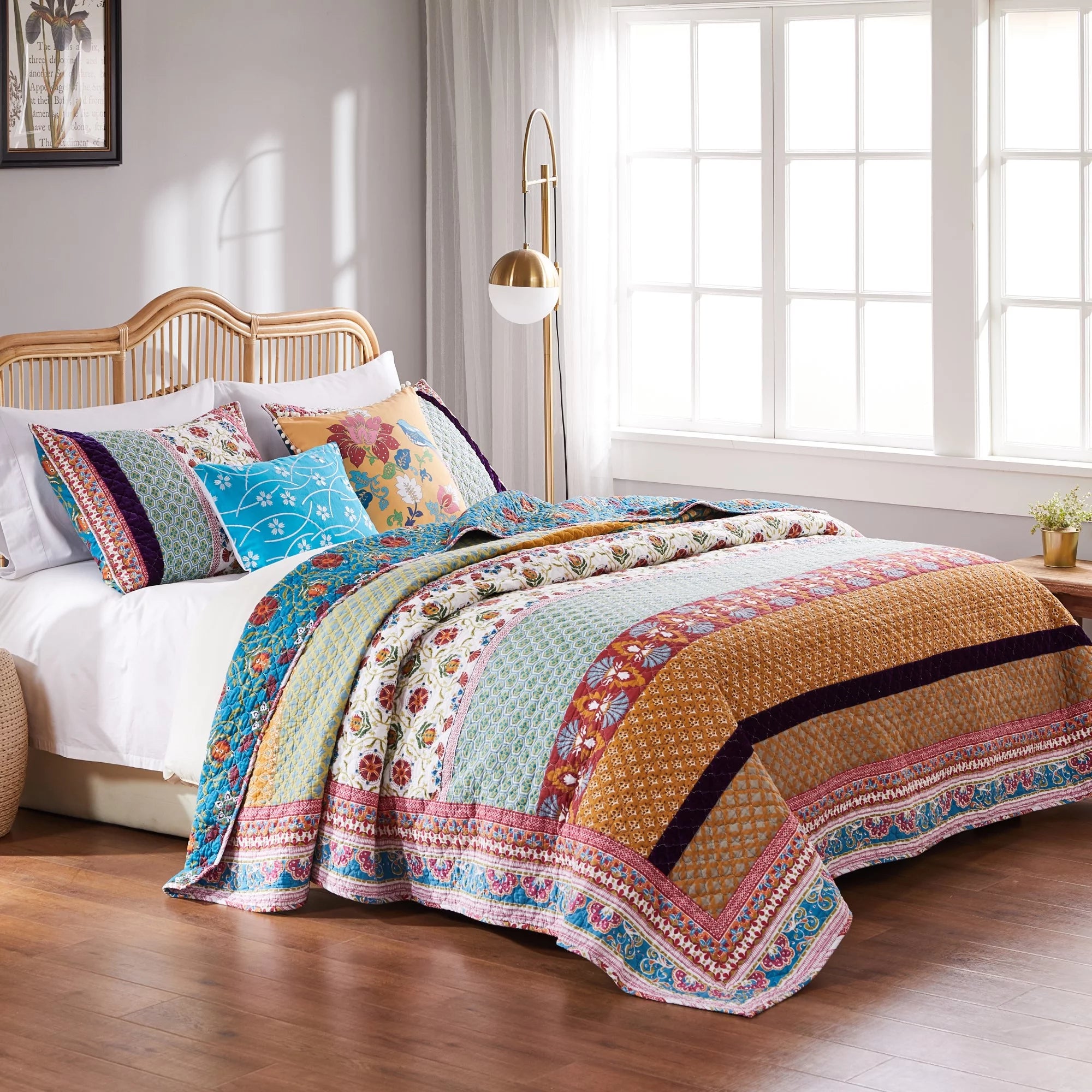 3-Piece King/Cal King Reversible Cotton Quilt Set G10026