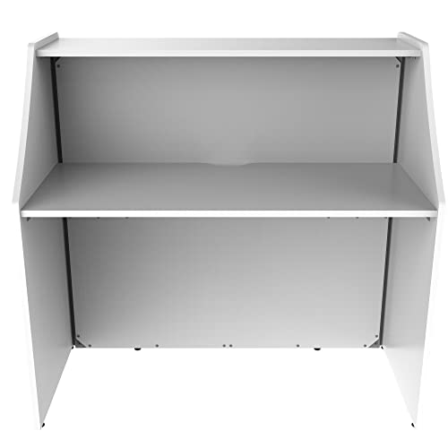 Curved Modern Office Desk, 124" x 49", Mocha N283855