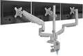 Triple Monitor Desk Mount with USB and Audio Ports, Height Adjustable for 24 27 30 32 Inch VESA Screens K9755
