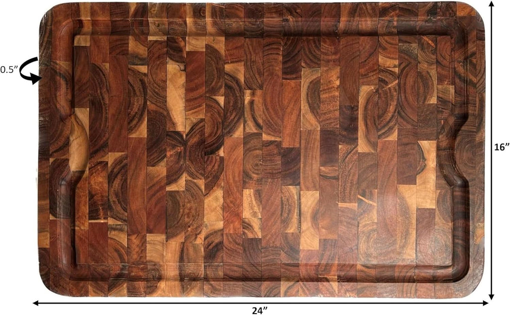 24" x 16" x 1" Acacia HardWooden Cutting Board L762