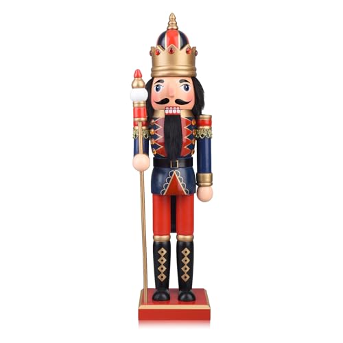 15 Inch Wooden Nutcracker King with Scepter N72699