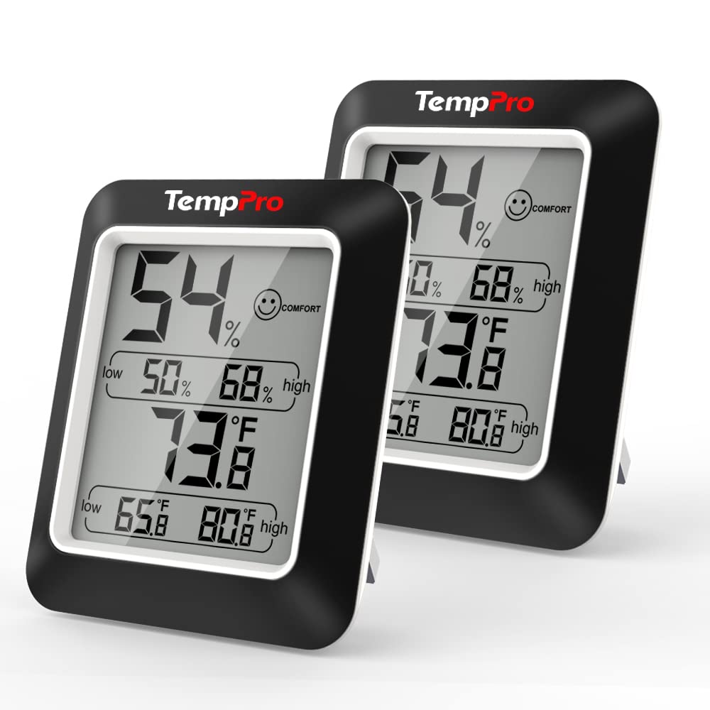 Black 2 Pack Indoor Thermometer Humidity Sensor J206