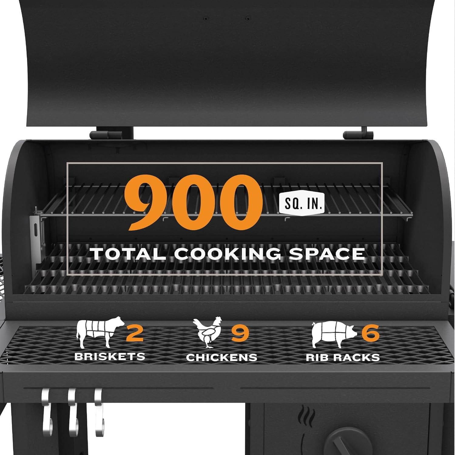 Black Steel Charcoal Smoker and Grill L839706
