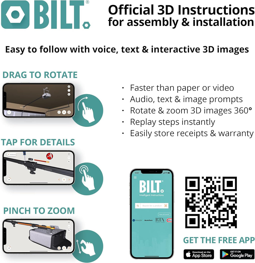 Ultra Quiet Belt Drive Smart Garage Door Opener with Battery Backup M615531