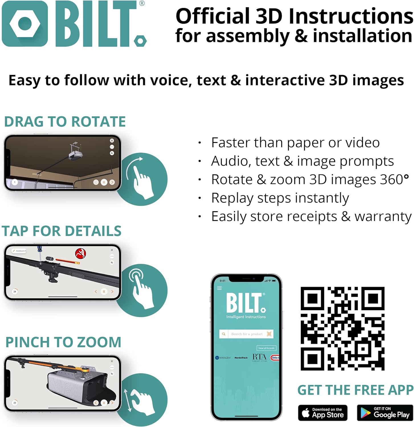 Ultra Quiet Belt Drive Smart Garage Door Opener with Battery Backup M615531
