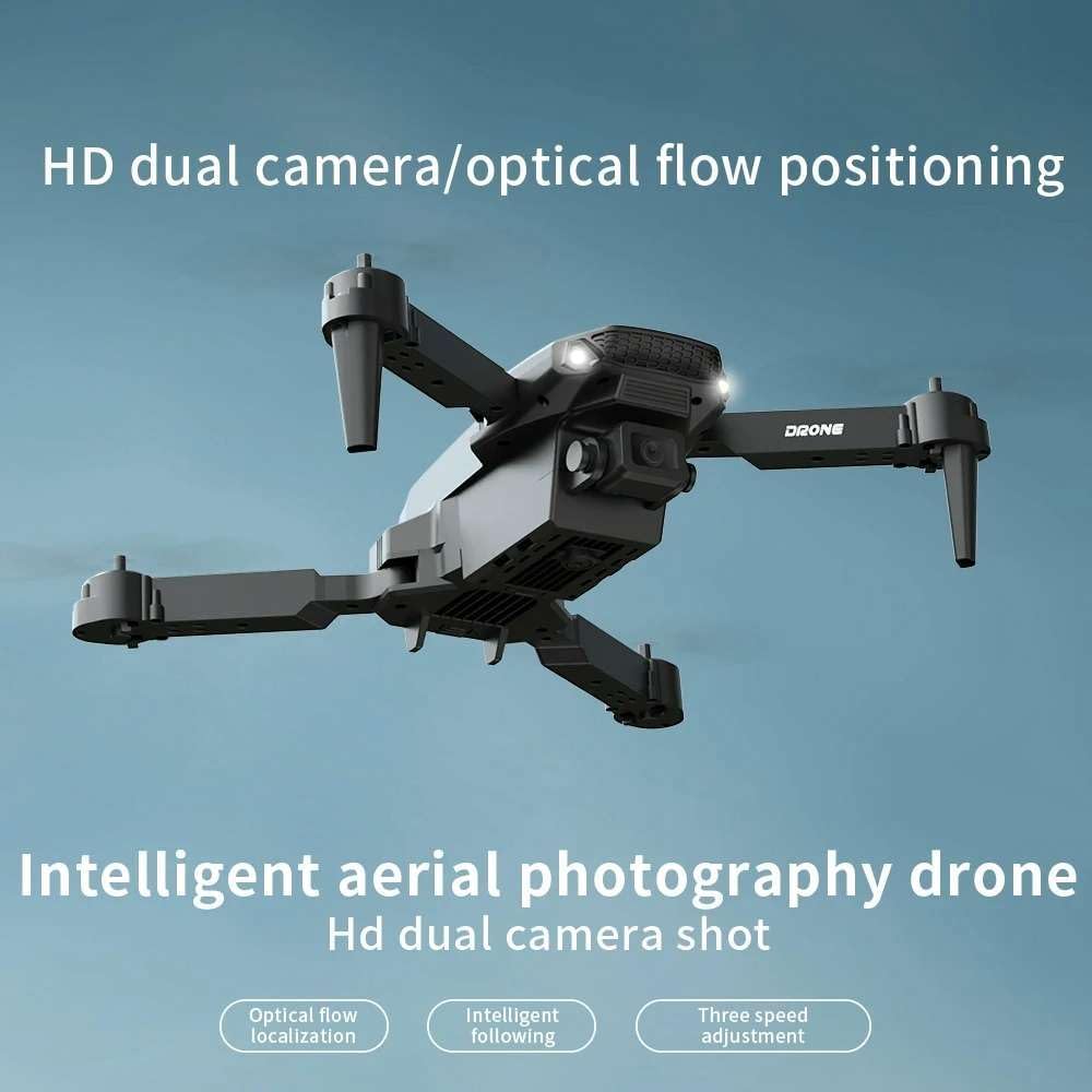 Black Foldable RC Helicopter Drone with 1080P Dual HD Camera Y4467