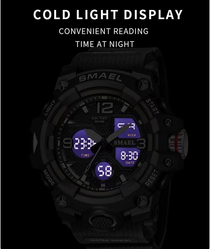 Digital Waterproof Sports Watch with Date, LED Alarm, Stopwatch J557