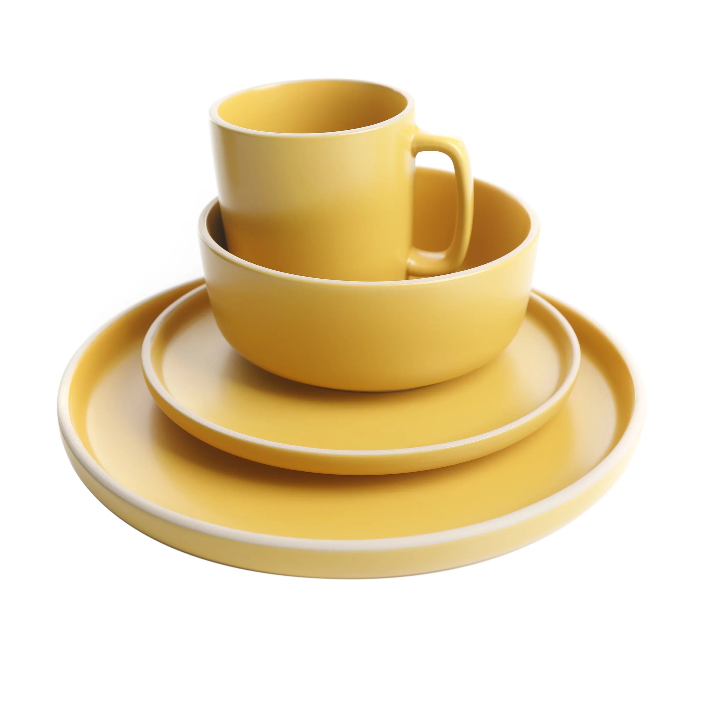 16 Piece Matte Stoneware Dinnerware Set U933149