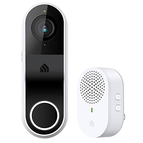 Smart Video Doorbell Camera Hardwired with Chime, 2K Resolution, Night Vision, 2-Way Audio Z510