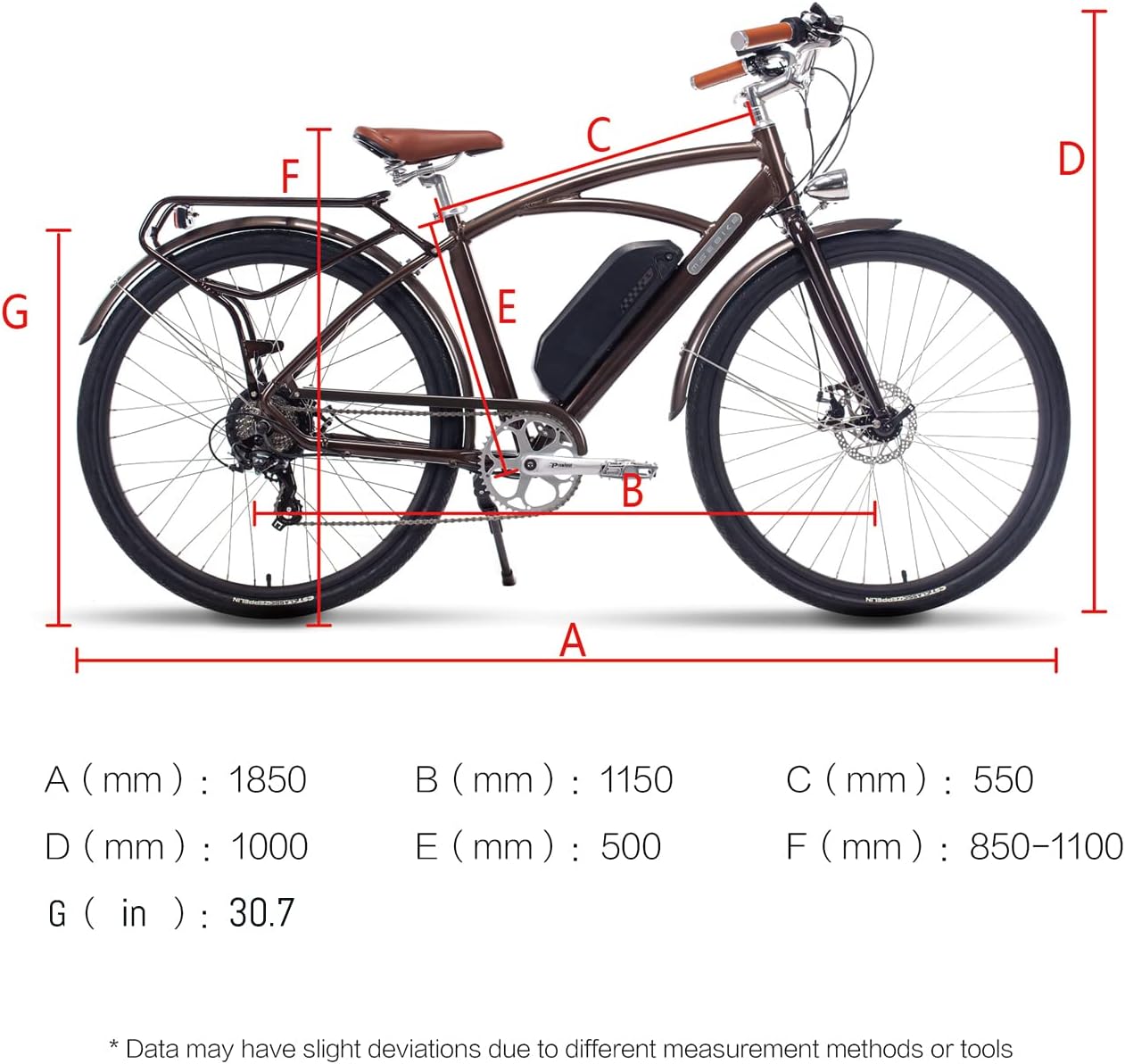 500W 28" Electric Bike with 48V 12.8AH Lithium Battery and Shimano 7 Speed T920301