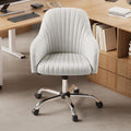 Beige Velvet Upholstered Swivel Office Chair F44616