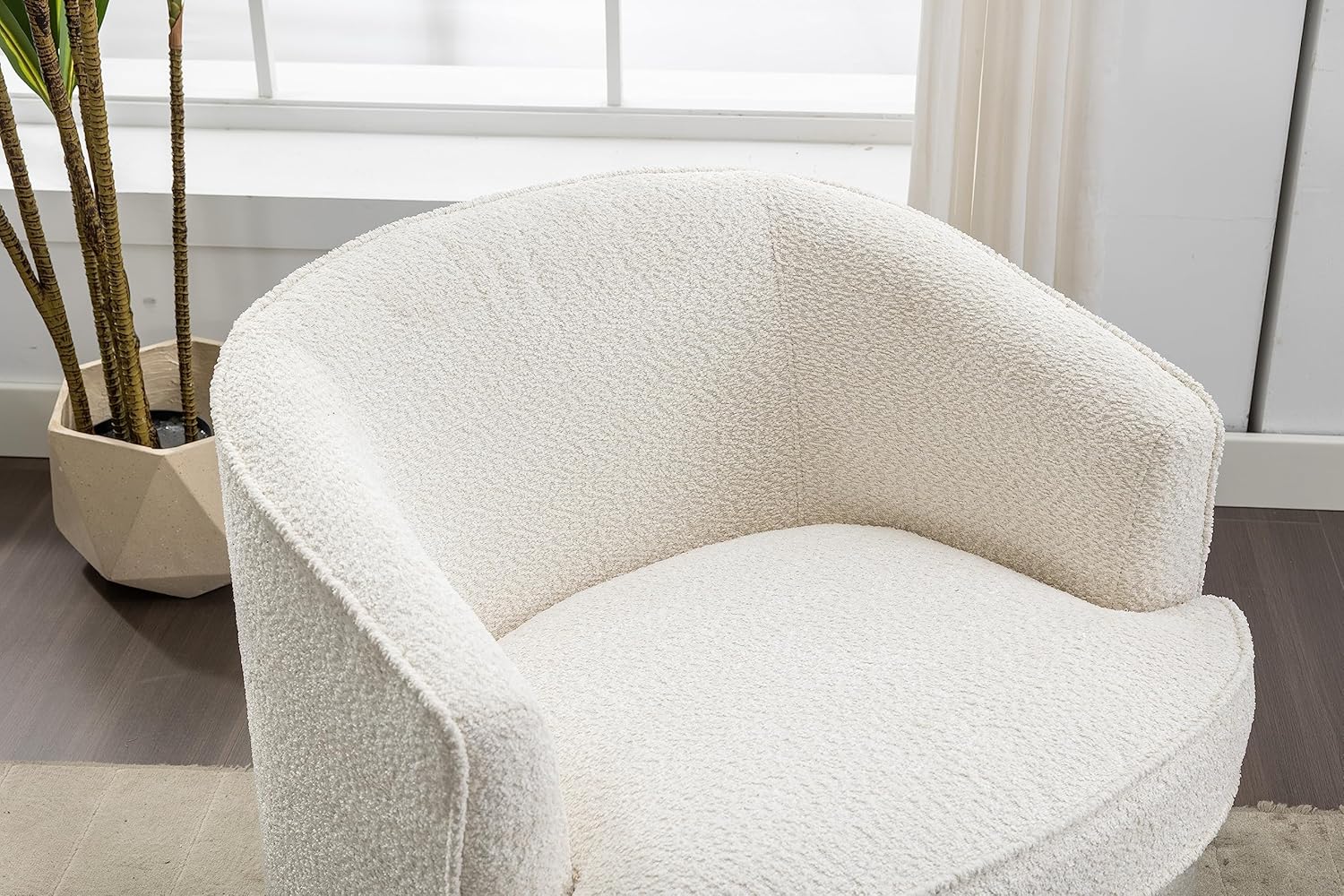 Beige Swivel Barrel Chair N22601