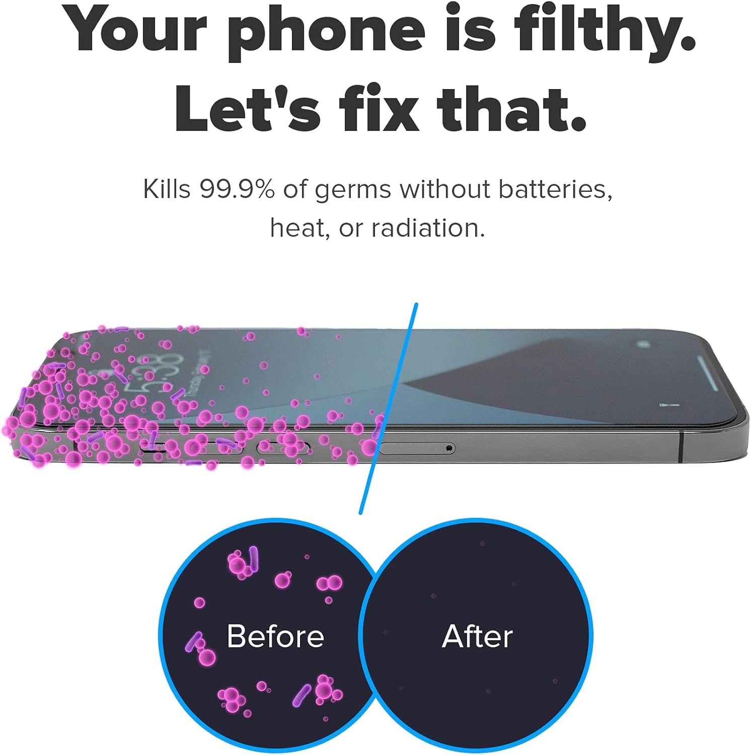 White UV Phone Sanitizer and Charger X669