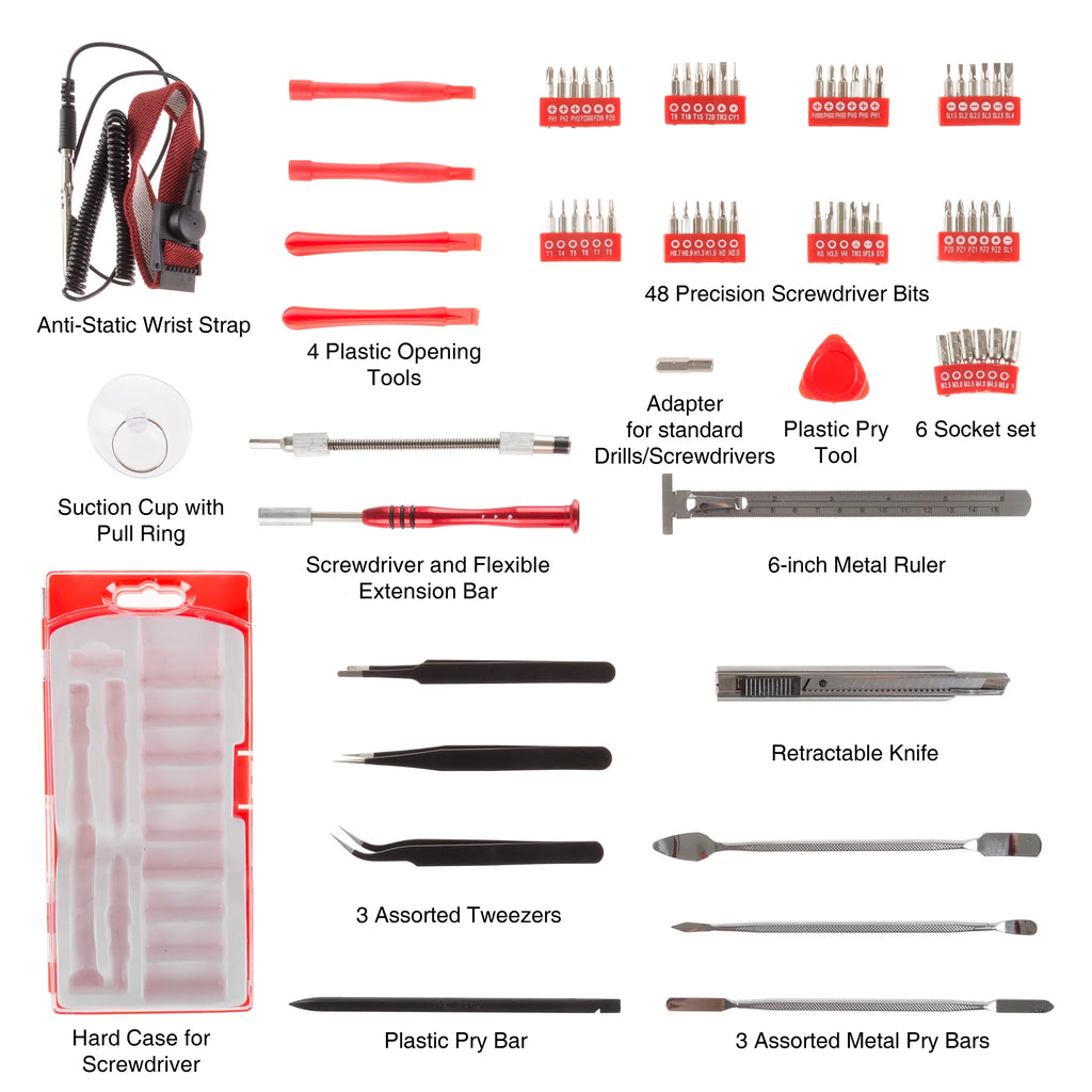 70 Piece Electronic Repair Tool Kit with Precision Screwdriver C250