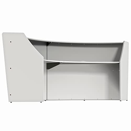 Curved Modern Office Desk, 124" x 49", Mocha N283855