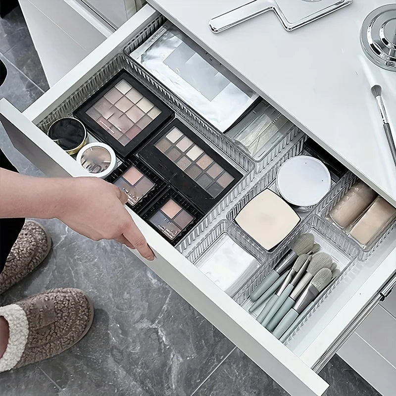7pcs Clear Plastic Drawer Organizers Set V25913