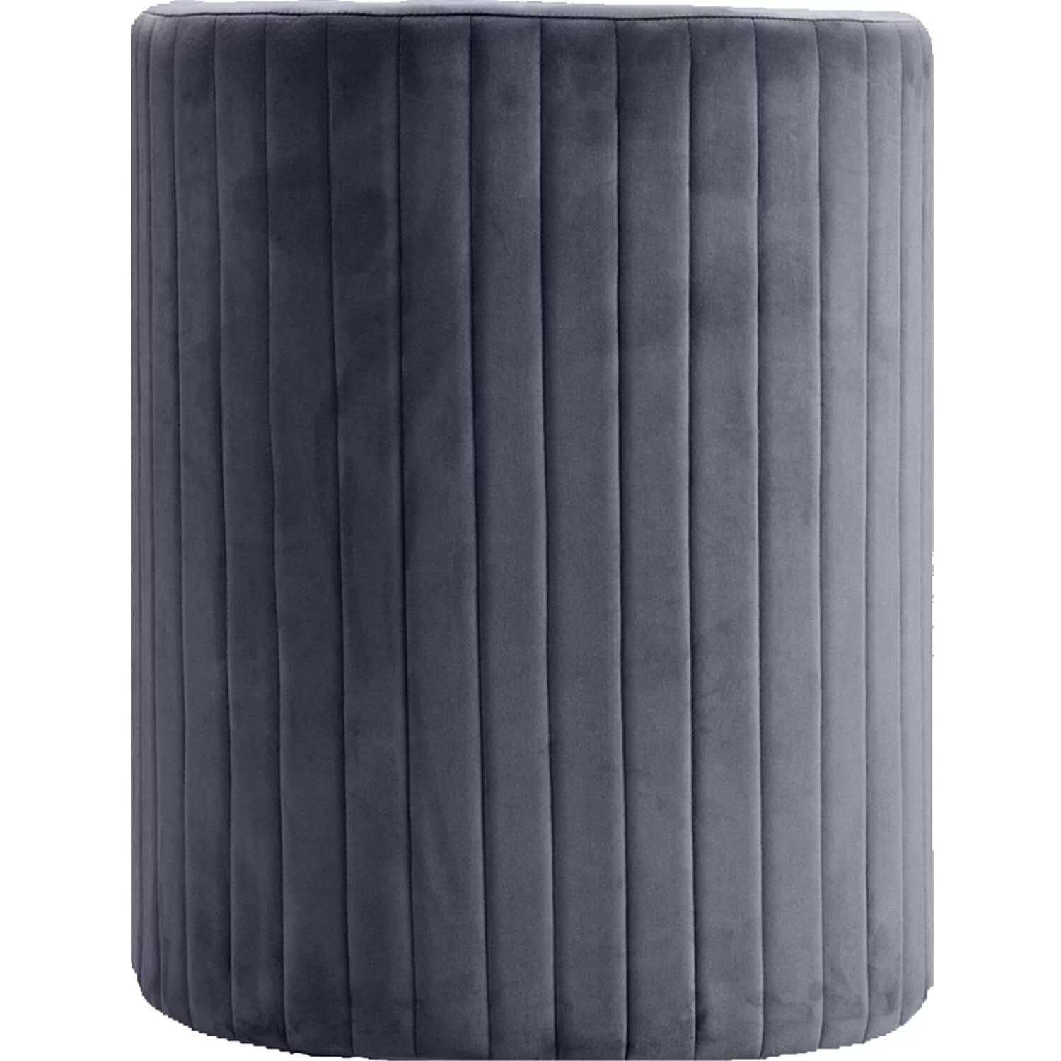 Gray Velvet Round Arm Chair with Ottoman B140