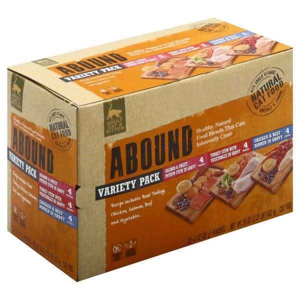 12 Count 3 oz Natural Wet Cat Food Pouches Variety Pack T51722
