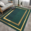 Emerald Green Gold Frame Area Rug J639