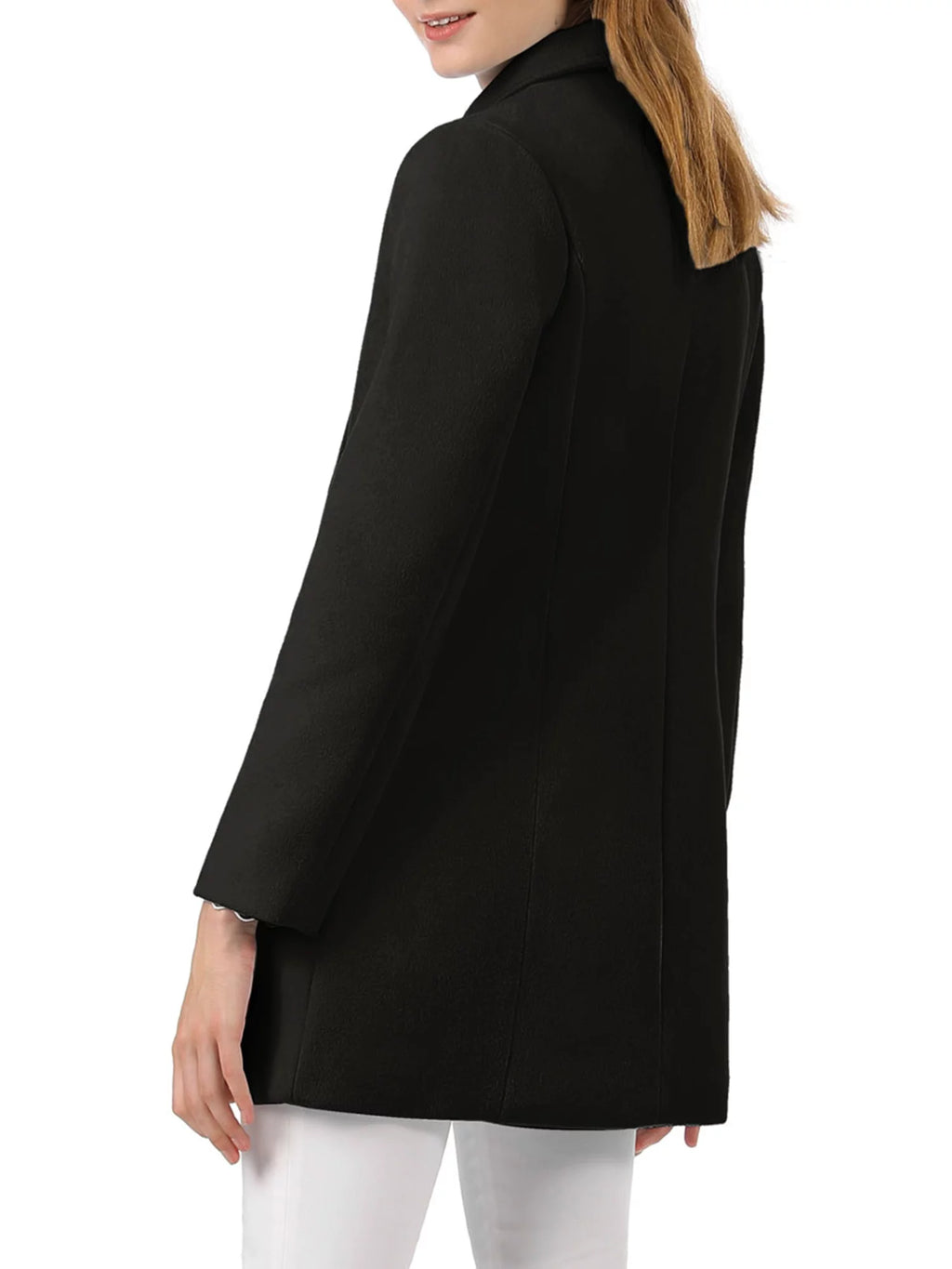 Black Double Breasted Winter Trench Coat F320