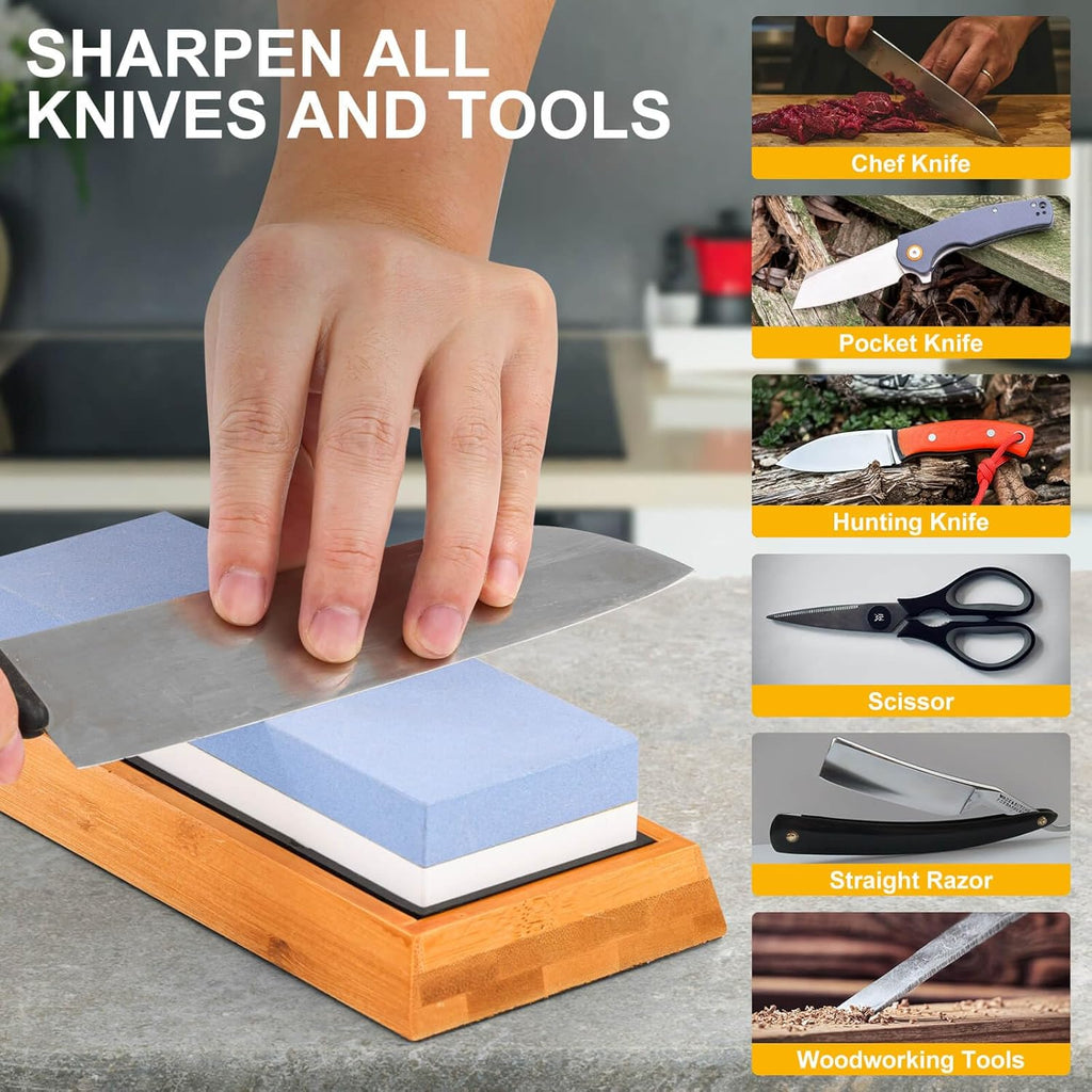 1000/6000 Grit Whetstone with Slip-Resistant Silicone Base V24694