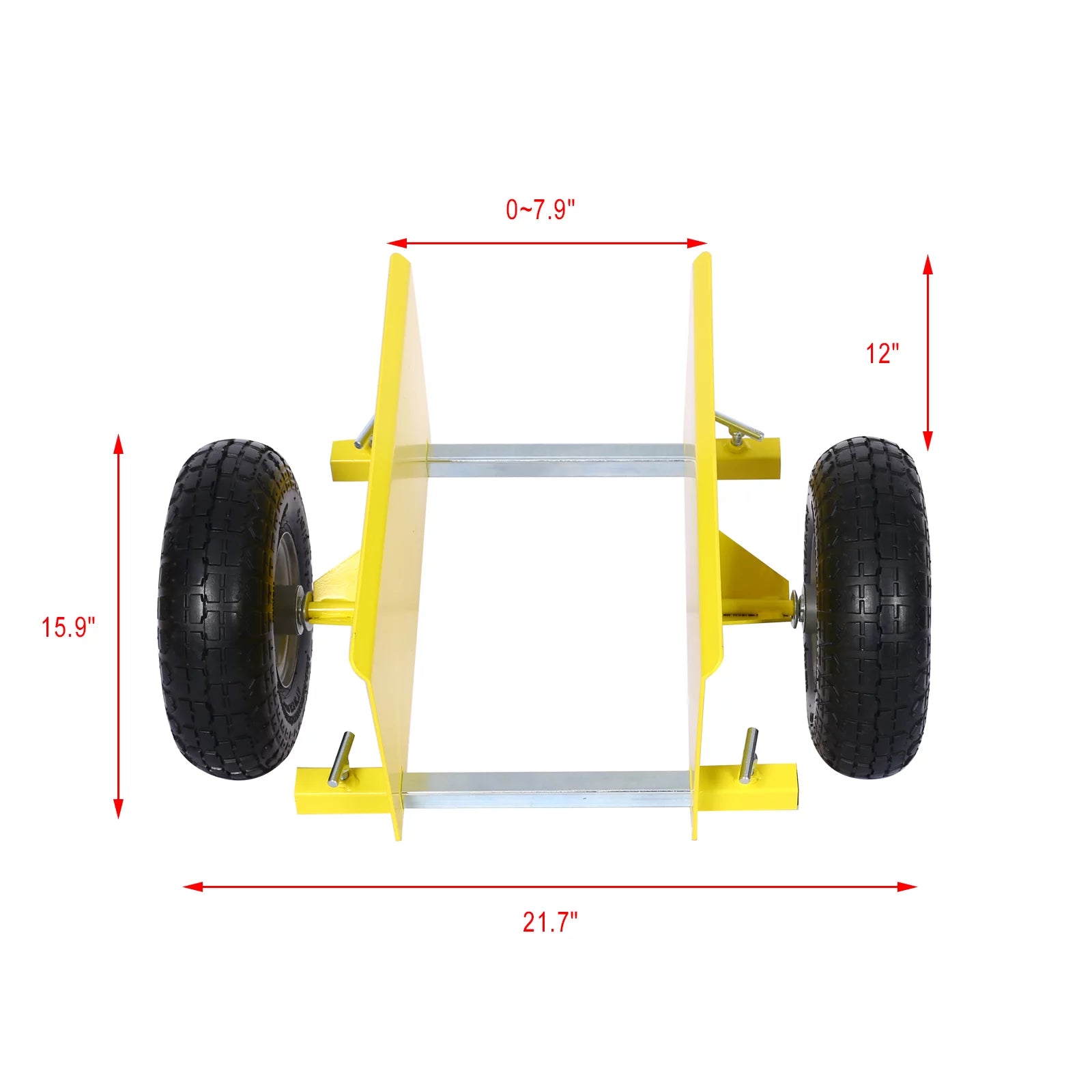 Yellow Heavy Duty Panel Dolly with 10" Pneumatic Wheels P9827