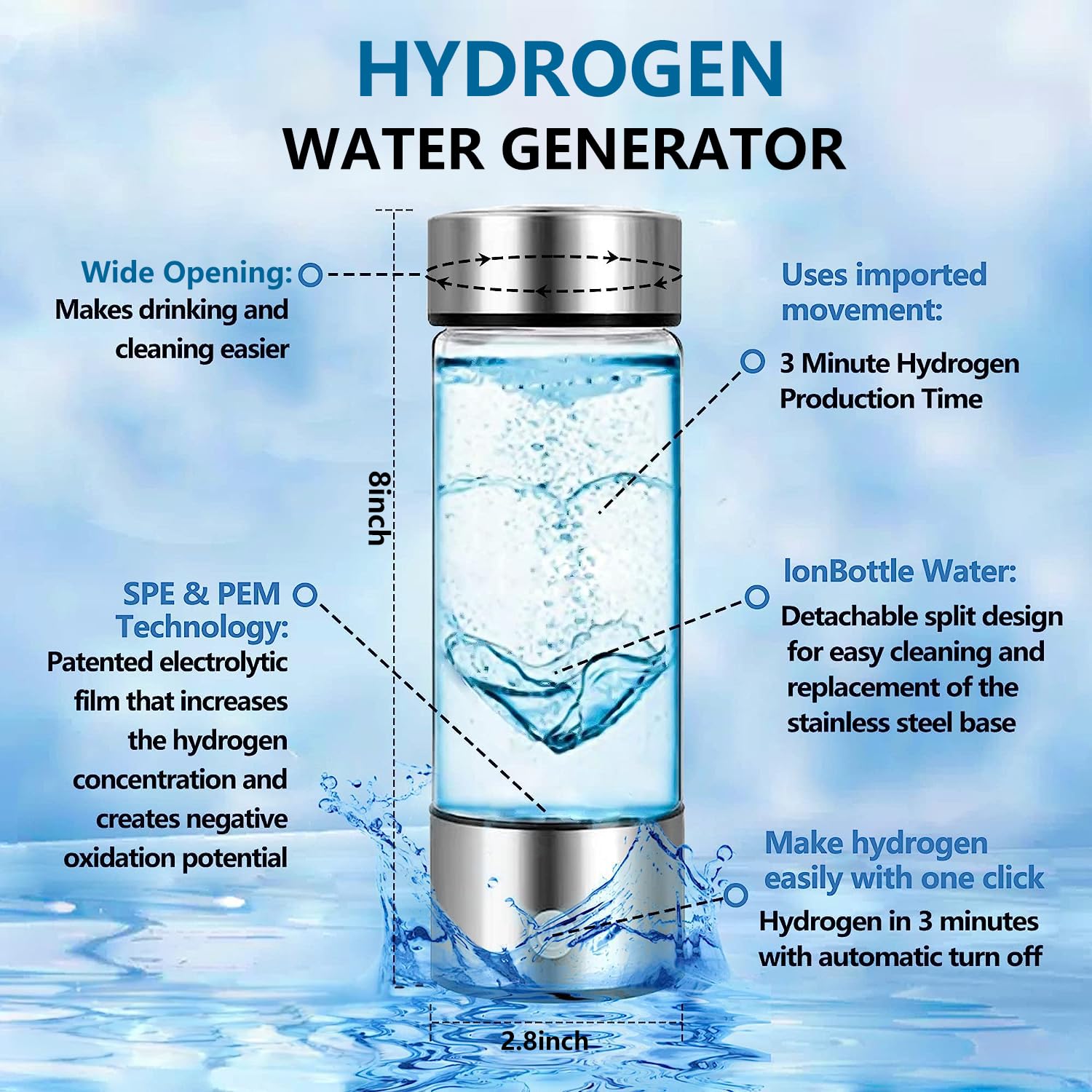 Portable Hydrogen Water Generator R2134