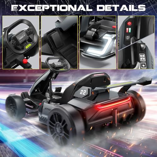 Red 24V Electric Drift Kart with Adjustable Seat F84028