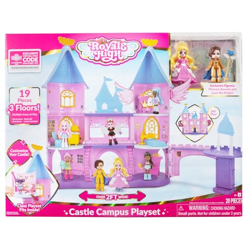 Castle Playset with 2 Dolls, 3 Floors, 19 Accessories, Virtual Item Code D32901