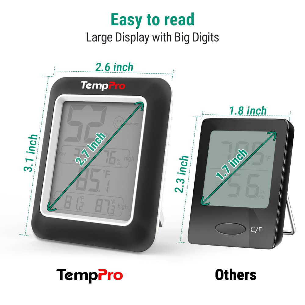 Black 2 Pack Indoor Thermometer Humidity Sensor J206