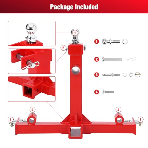 3 Point Hitch 2 inch Receiver Tow Drawbar Adapter X7609
